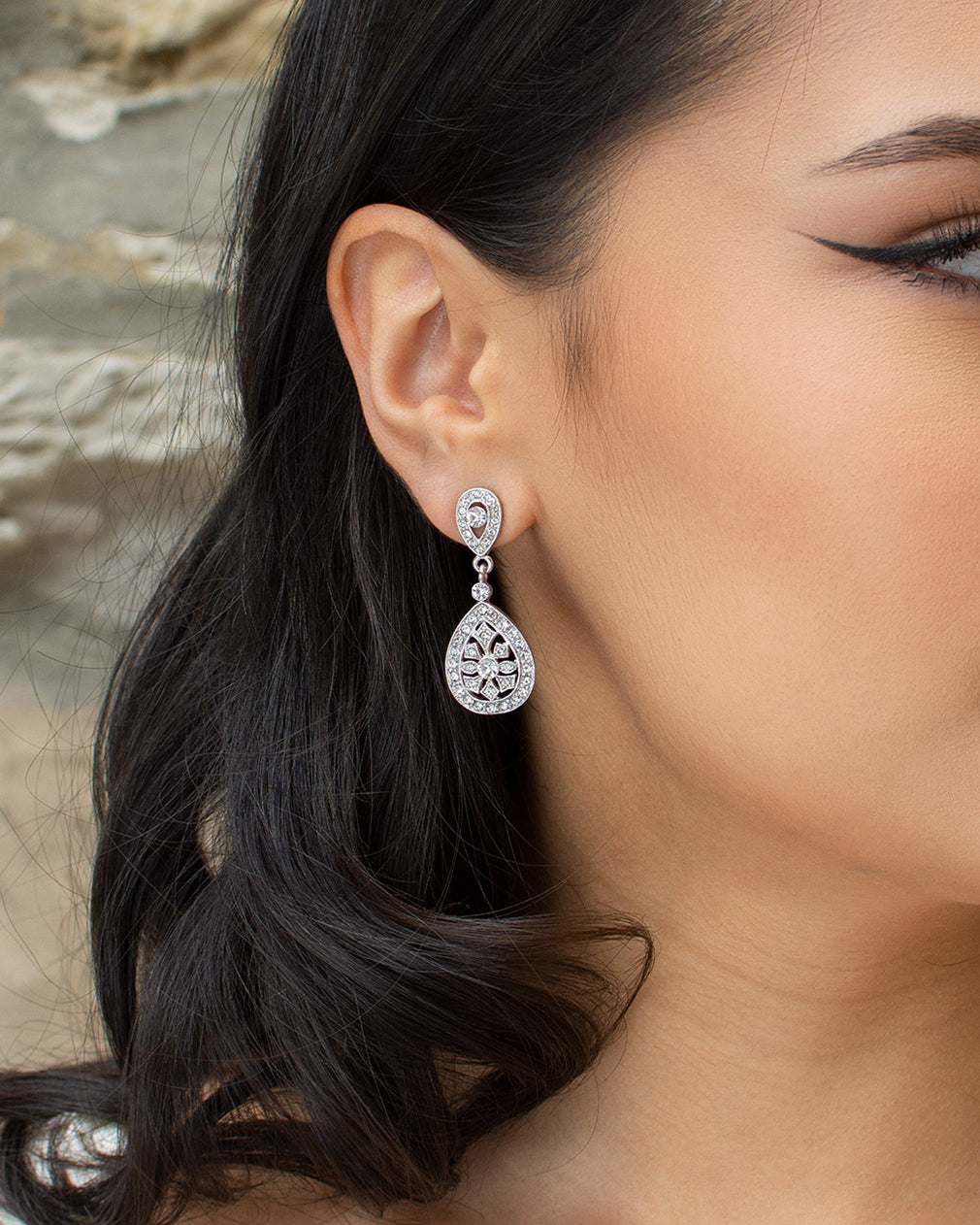 Irene Silver earrings by Windsor Bridal Jewellery