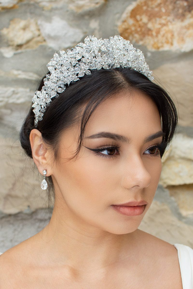 Edwina Double Silver crown by Windsor Bridal Jewellery