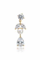 Bettie Gold Bridal Earring - macro detail shot