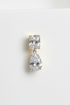 Ada Gold Crystal Bridal Earring - macro detail shot